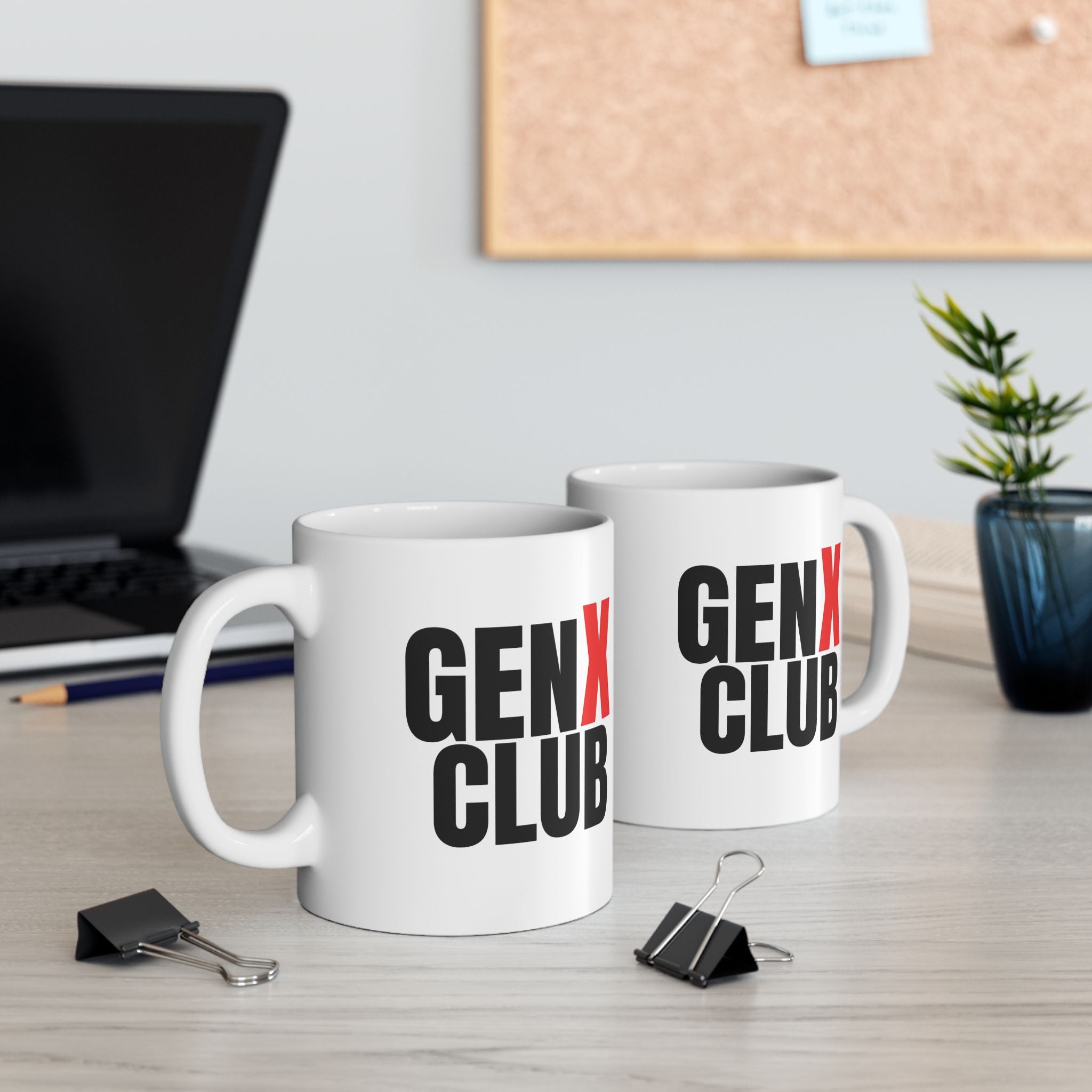 GEN X Club Mug | Bold Red & Black Text, Ceramic Coffee Cup