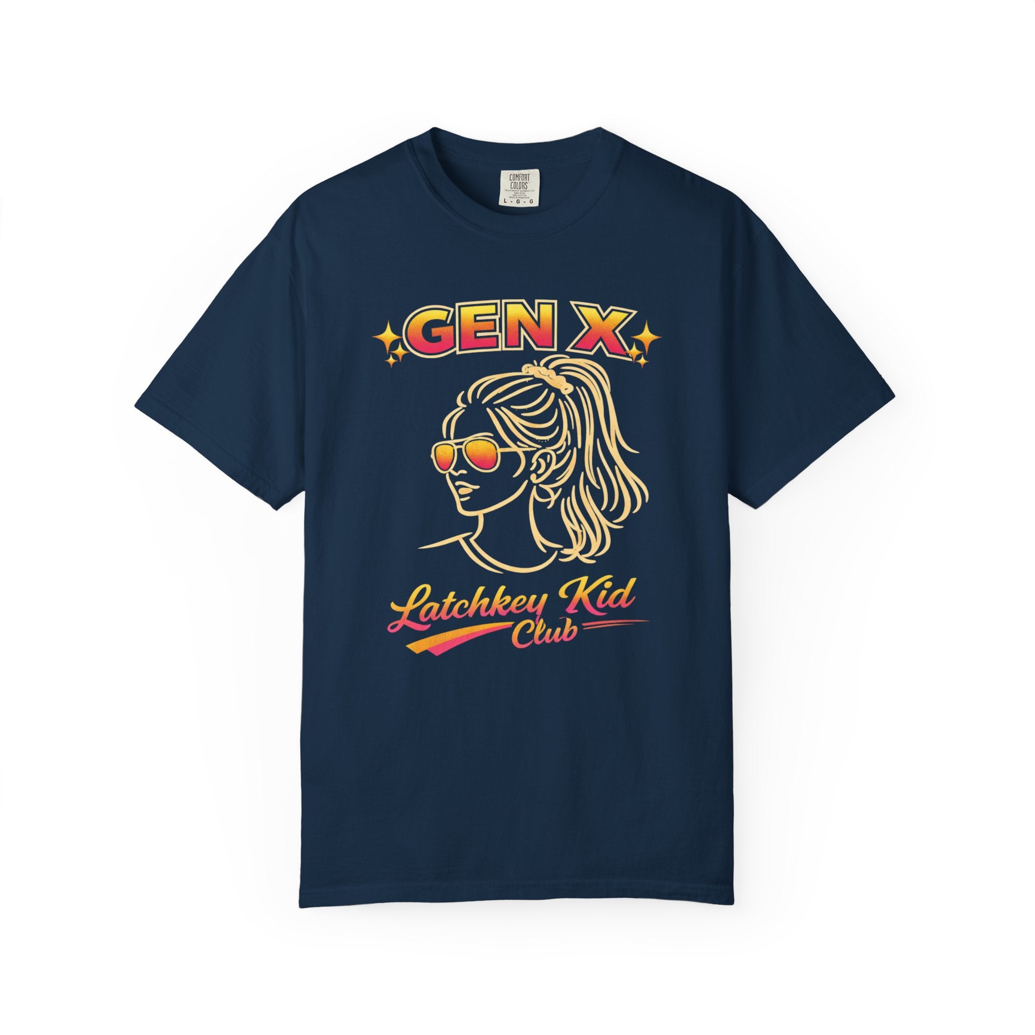 Gen X Latchkey Kid Club T-shirt | Comfort Colors, Retro 80s Neon Graphic Tee