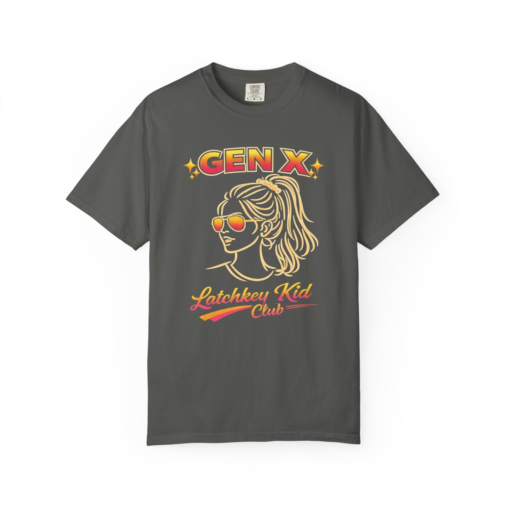 Gen X Latchkey Kid Club T-shirt | Comfort Colors, Retro 80s Neon Graphic Tee