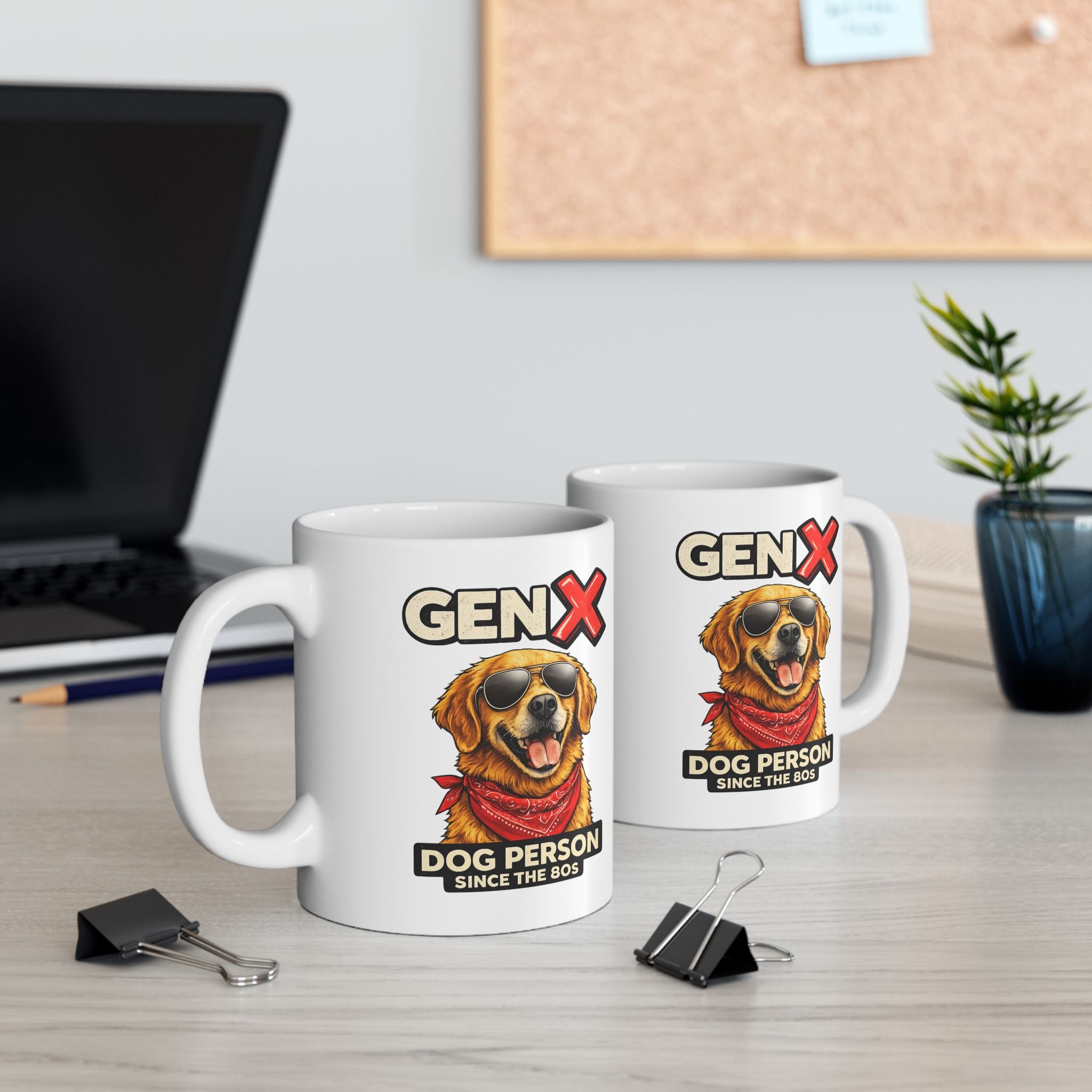 Gen X Dog Ceramic Mug | Retro Dog Illustration, Coffee Cup