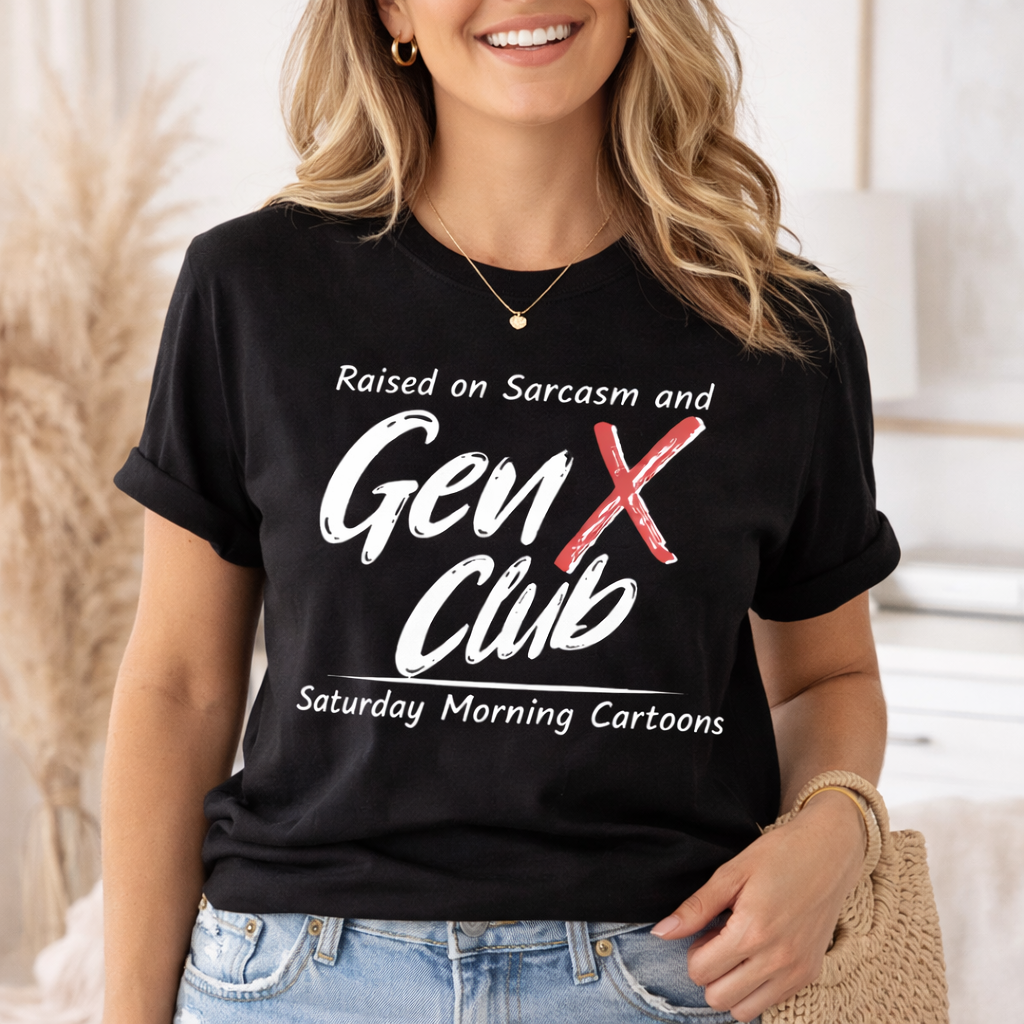 Gen X Club Tee | "Raised on Sarcasm and Saturday Morning Cartoons"  80s Nostalgia