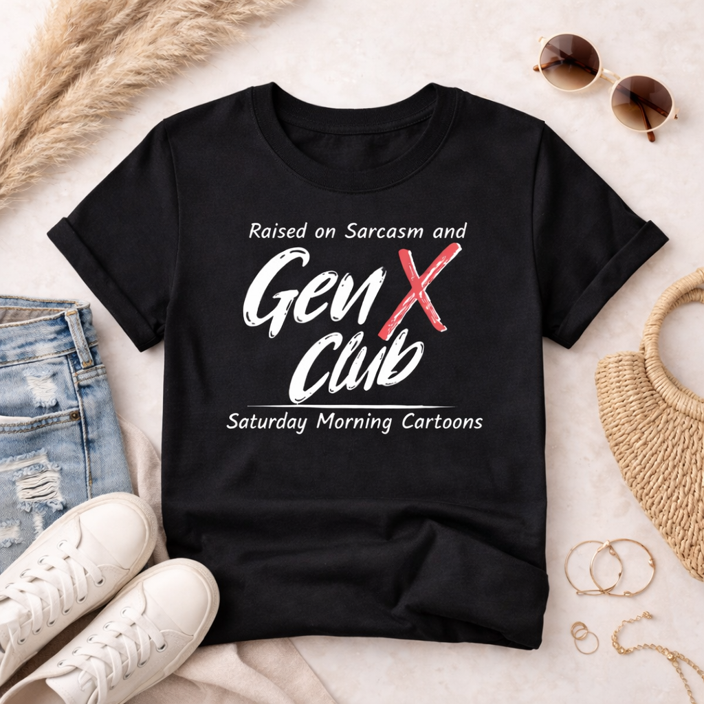 Gen X Club Tee | "Raised on Sarcasm and Saturday Morning Cartoons"  80s Nostalgia