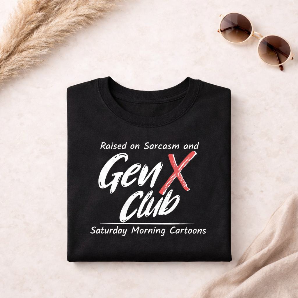 Gen X Club Tee | "Raised on Sarcasm and Saturday Morning Cartoons"  80s Nostalgia