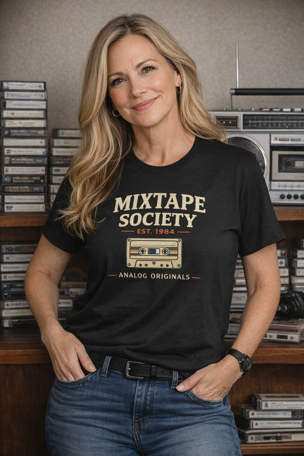 Mixtape Society Shirt, Retro Cassette Tape T-Shirt, Gen X 80s Music Nostalgia Tee, Vintage Analog Music Lover Gift