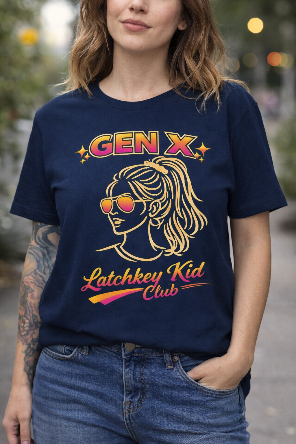 Gen X Latchkey Kid Club T-shirt | Comfort Colors, Retro 80s Neon Graphic Tee