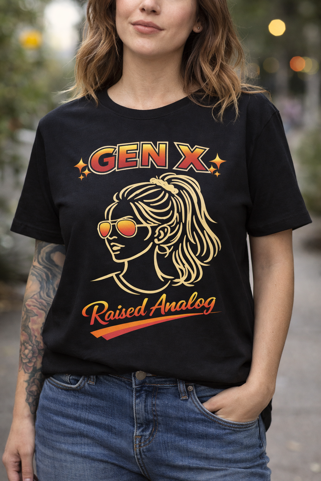 Gen X Raised Analog T-shirt | Comfort Colors, Retro 80s Sunglasses Graphic