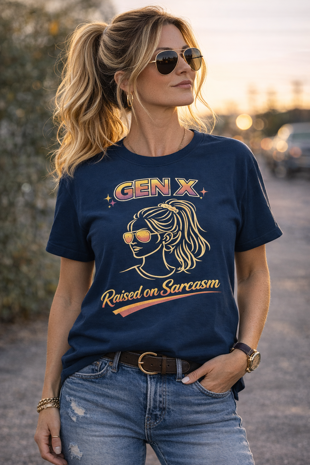 Gen X Raised on Sarcasm T-shirt | Comfort Colors, Retro 80s Style Graphic Tee