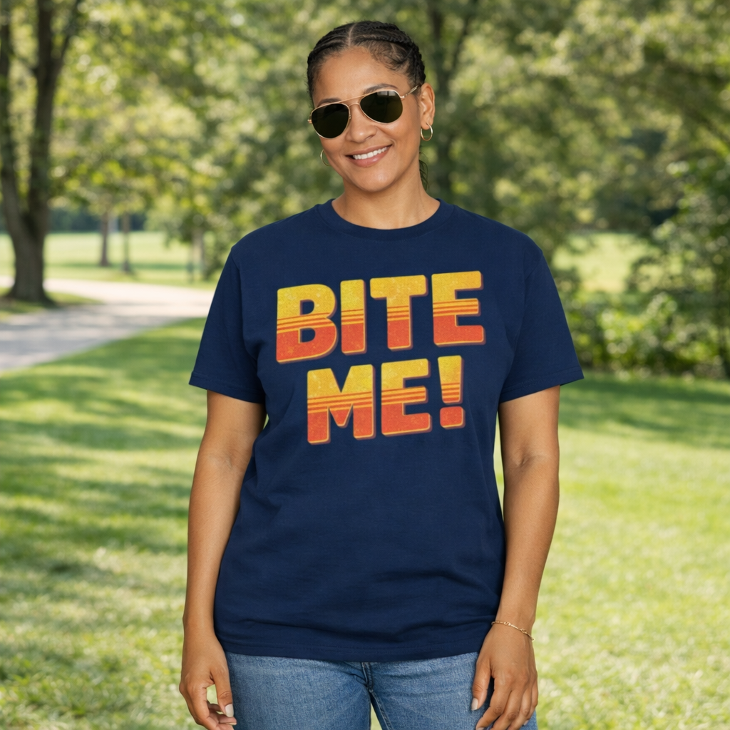 Bite Me retro sunset typography T-Shirt, Comfort Colors tee