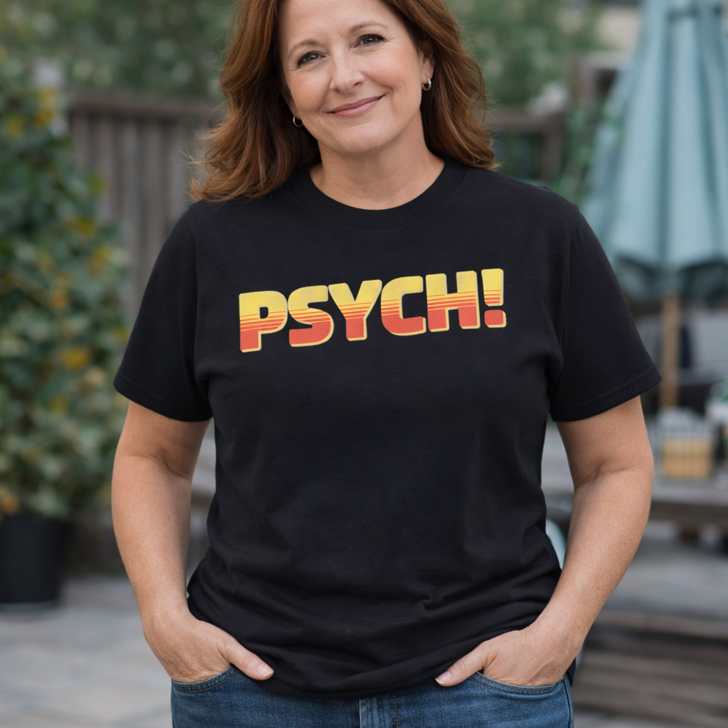PSYCH! Retro Gradient Text T-shirt | Comfort Colors