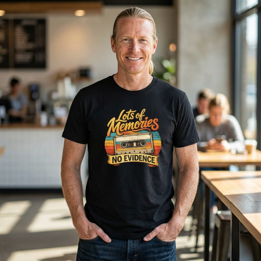 Gen X Shirt Lots of Memories No Evidence Tee | 80s Nostalgia T Shirt | Gen X Humor Tee