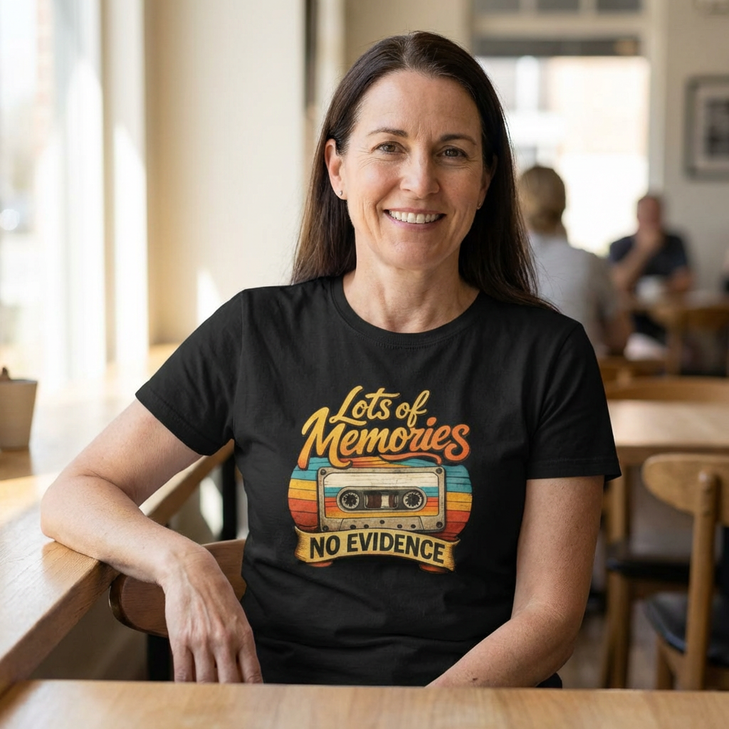 Gen X Shirt Lots of Memories No Evidence Tee | 80s Nostalgia T Shirt | Gen X Humor Tee