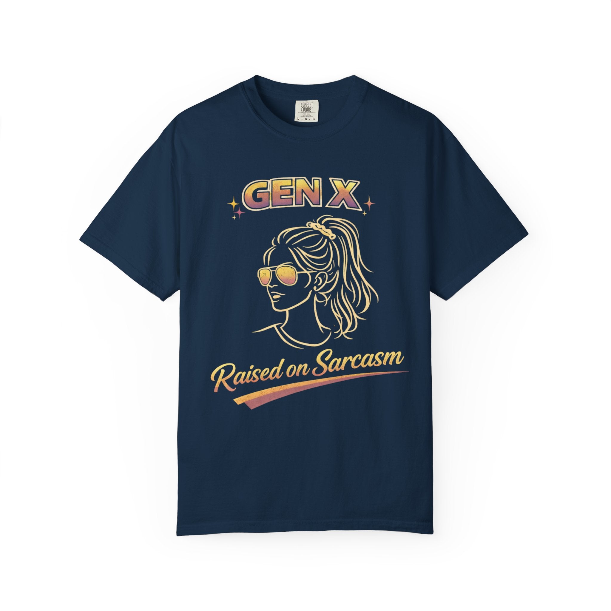 Gen X Raised on Sarcasm T-shirt | Comfort Colors, Retro 80s Style Graphic Tee